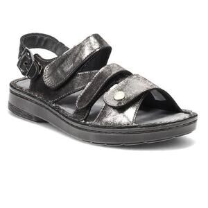 Naot Comfort Fleur Black Metallic Onyx Leather Strappy Sandals EU 40 9-9.5 US
